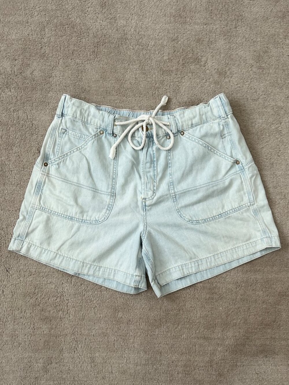 Free People We The Free Second Chances Shorts Pull On Relaxed Denim Size Large L